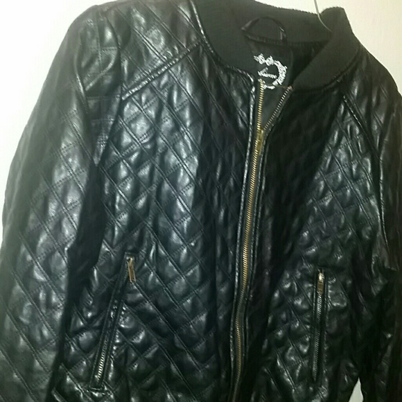 Black & gold leather jacket - Picture 3 of 4